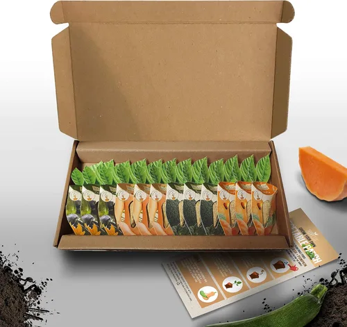 Kit de vainas de semillas VegTrug - Parche de vegetales, semillas no transgénicas con vainas de semillas completamente biodegradables, contiene