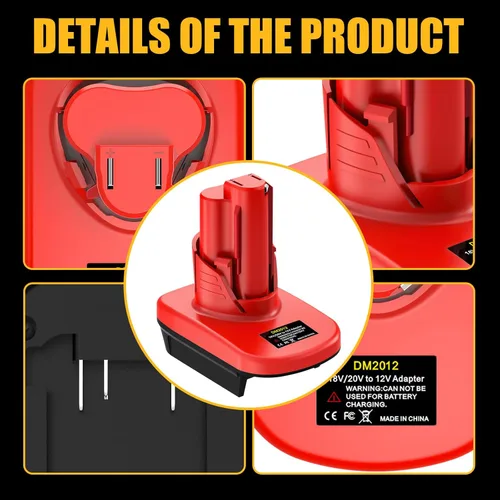 Miniatura 4 de EID Convertidor adaptador de batería para DeWalt 20V y para Milwaukee 18V M18 batería a alimentación para herramientas inalámbricas Milwaukee M12 12V