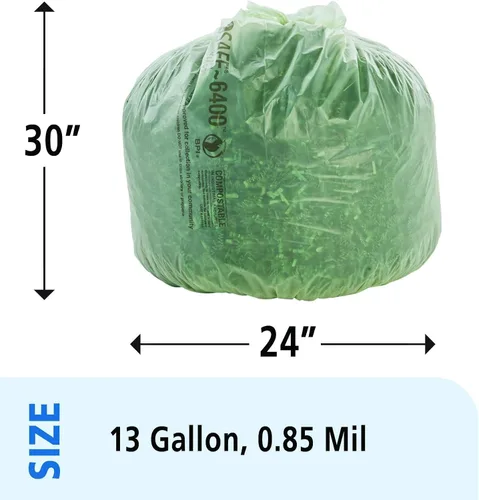 Miniatura 2 de Stout e2430e85 13 galones 24" x 30" Heavy Duty biodegradables bolsas de basura, 45 bolsas por caja, astm6400, verde, fabricado en Estados Unidos por