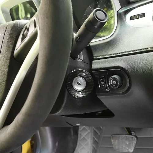 Miniatura 6 de Moldura del Interruptor de Arranque del Coche, Cubierta del Anillo del Botón del Orificio de Encendido Interior, Accesorios para Chevrolet Camaro
