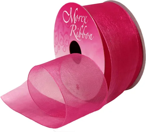 Miniatura 36 de Morex Ribbon 91803/100-609 Cinta de nailon Organdy, 5/8 pulgadas por 100 yardas, color rojo