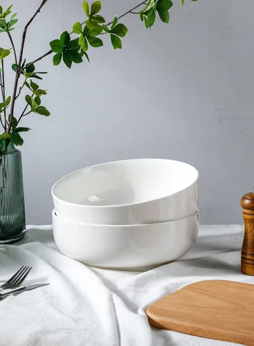 Miniatura 5 de Onniyor Ensaladeras grandes de porcelana, cuencos grandes de 110 onzas (10 pulgadas), juego de cuencos resistentes para pasta, cuencos para mezclar
