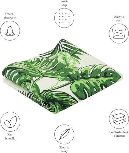 Miniatura 5 de Tapete de yoga de viaje, antideslizante, plegable, con bolsa de transporte para yoga, ejercicio, pilates, 0.059 in de grosor, ligero, esterilla