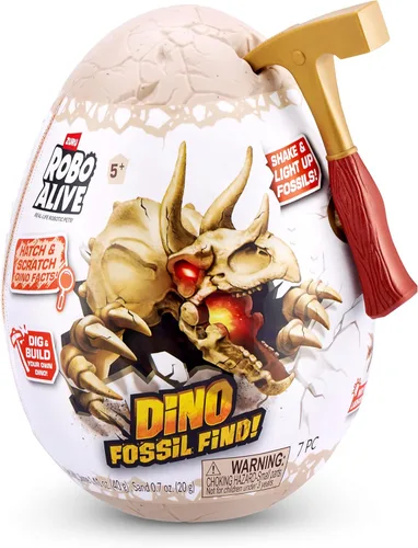 Miniatura 2 de Robo Alive ZURU - Mini Dino Fossil Find (paquete de 2, gigantoraptor y estegosaurio) para niños de 5 años en adelante, excavar y descubrir, STEM