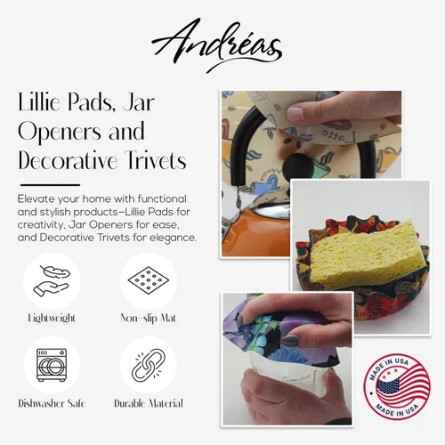 Miniatura 5 de Andreas - Abrelatas de silicona antideslizante de 6.25 pulgadas, abridor de tapas fácil, fabricado con silicona y tela, apto para lavavajillas