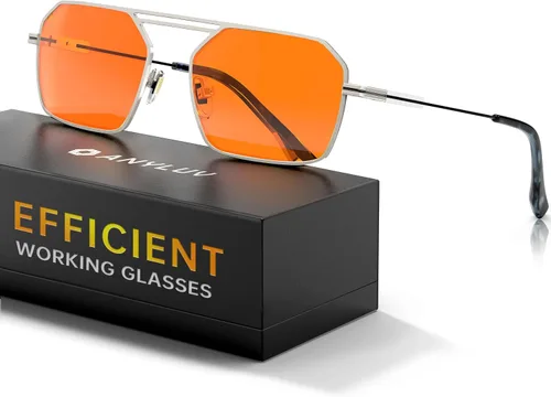 Miniatura 16 de ANYLUV Gafas de luz azul para hombres y mujeres, gafas de protección ocular para juegos, lentes de computadora con bloqueo de luz azul de metal