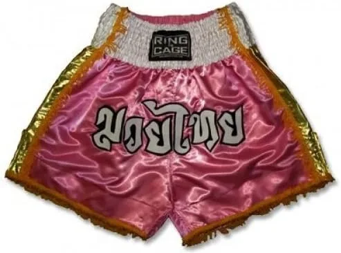 Pantalón corto Muay Thai rosa para mujer