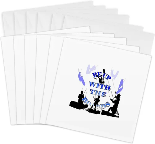 Miniatura 8 de 3dRose Kitesurf Retro Montage Be Up With The Boards Blue Text 1 Greeting Card with envelope
