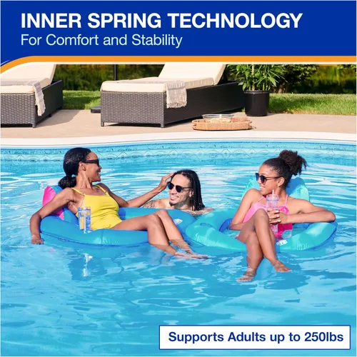 Miniatura 4 de SwimWays Spring Float Premium SunSeat Sillas de Piscina, Flotadores de Piscina Inflables para Adultos con Inflado Rápido para Edades de 15 años