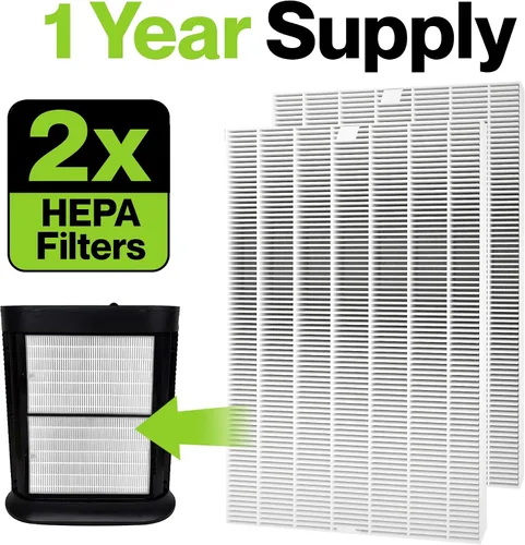 Miniatura 3 de Durabasics Paquete de 2 filtros HEPA compatibles con filtros de repuesto para purificador de aire Honeywell, repuesto para filtro Honeywell R