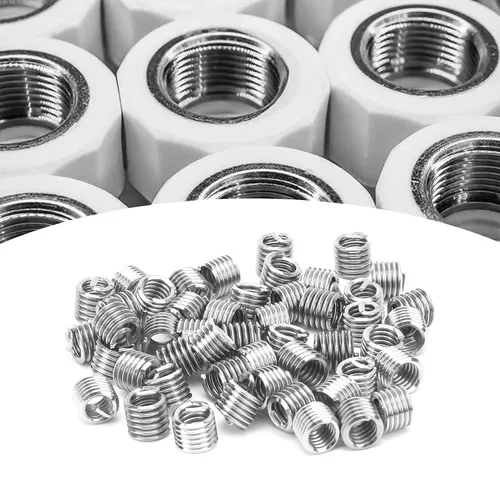 Miniatura 6 de Juego de 50 piezas de inserción de rosca de alambre, acero inoxidable 304 NPT UNC 1/4 pulgadas‑20 x 1-3D Tornillos Surtido de Manguitos de Tipo