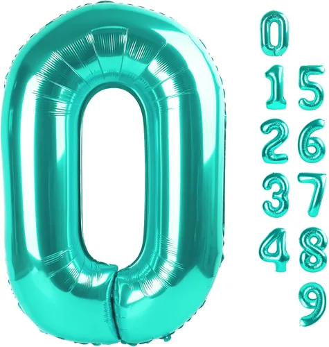 Miniatura 428 de Globos de números de 5 globos de 40 pulgadas, decoraciones de cumpleaños azules para niños y niñas, globos de números azul marino grandes