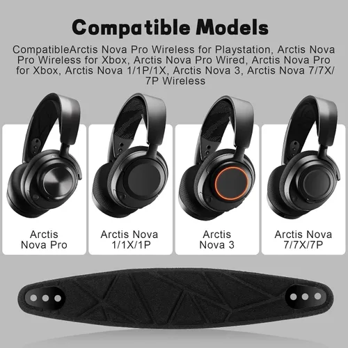 Miniatura 3 de Arctis Nova Pro - Diadema de repuesto, compatible con SteelSeries Arctis Nova Pro, Nova 7P, Nova 7X, Arctis Nova 1, Arctis Nova 3 auriculares