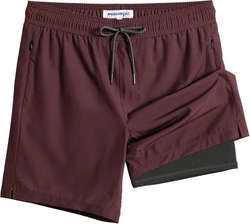 Miniatura 13 de maamgic Traje de Baño para Hombre 2 en 1, Pantalones Cortos de Natación de 17.8 cm para Hombre, Trajes de Baño, Pantalones Cortos de Tabla