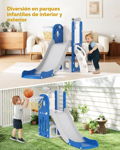 Miniatura 2 de Babytronic Tobogán para Niños Pequeños, 6 en 1 Tobogán de Interior para Niños de 1-3 Años, Juego de Escalador Interior y Exterior para Bebés