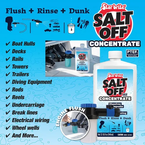 Miniatura 3 de Kit STAR BRITE Salt Off – Aplicador y 32 OZ de concentrado para limpieza de motores marinos y eliminación de sal en botes, remolques