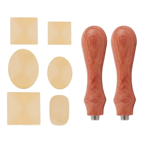 Miniatura 8 de CRASPIRE Juego de 6 cabezales de sello de cera, 6 cabezales de sello de cera en blanco con 2 asas de madera para invitaciones de boda, sobres