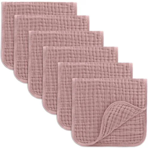 Miniatura 22 de Comfy Cubs - Paquete de 6 paños de muselina para eructos, 20 x 10 pulgadas, grandes, de 6 capas, 100 % algodón ultra absorbente para babeo