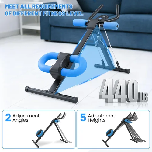 Miniatura 5 de Máquina de abdominales, máquina de entrenamiento abdominal ajustable para entrenamiento de abdominales en casa, entrenamiento abdominal