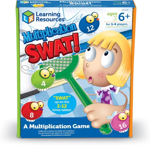 Learning Resources Swat de Multiplicación, Sight Swat Game, Habilidades Motoras Gruesas, Habilidades de Pensamiento Crítico, Edades 6+