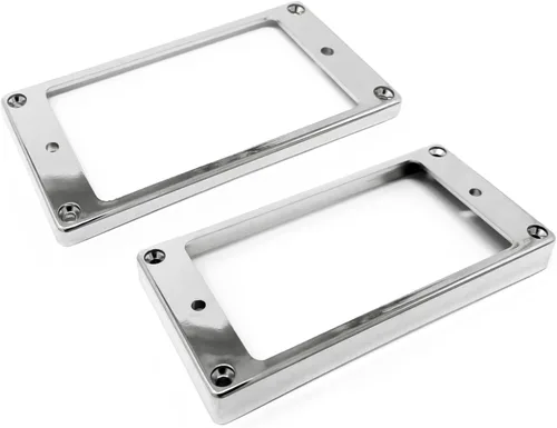 Miniatura 4 de Juego de anillos de montaje Humbucker con fondo curvado blanco (puente y cuello) compatible con Epiphone Guitars HR1800C-WHT