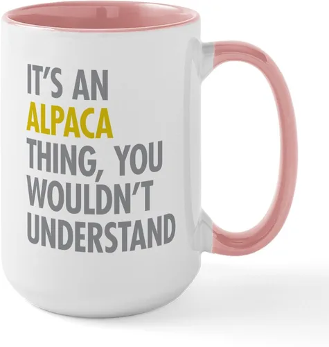 Miniatura 27 de CafePress Alpaca For Christmas Large Mug 15 oz (444 ml) Ceramic Coffee Mug