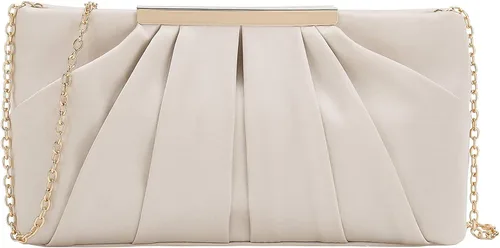 Miniatura 2 de CHARMING TAILOR Bolso de noche elegante plisado de satén formal simple y elegante para mujer