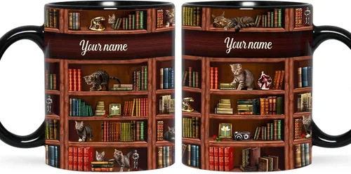 Miniatura 18 de B62112 - Taza de bibliotecario personalizada, motor de búsqueda original, estante de biblioteca, taza para amantes de los libros, color negro, 11