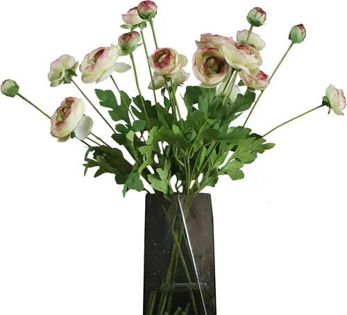 Miniatura 14 de Flores artificiales de seda, ranúnculo, flores falsas, 5 unidades, adecuadas para decoración de núcleos, creación floral de boda, arreglo floral