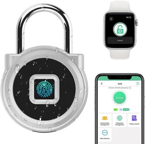 eLinkSmart Candado de Casillero de Gimnasio con Huella Dactilar Remota Registro de Desbloqueo Autorizado - Cerradura Inteligente de Seguridad