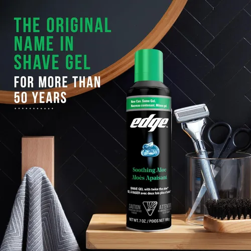 Miniatura 6 de Edge Gel de afeitado para hombres, aloe calmante con dos veces el aloe, (paquete de 6) - Gel de afeitado para hombres que hidrata, protege y calma