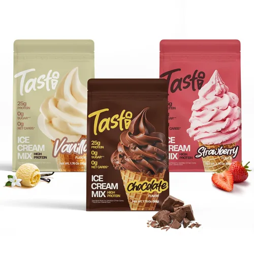 Miniatura 9 de TASTI Mezcla de Helado de Alta Proteína - Polvo de Helado de Chocolate Bajo en Azúcar - Hecho para Ninja Creami, Mezcla para Helado Suave con 27g