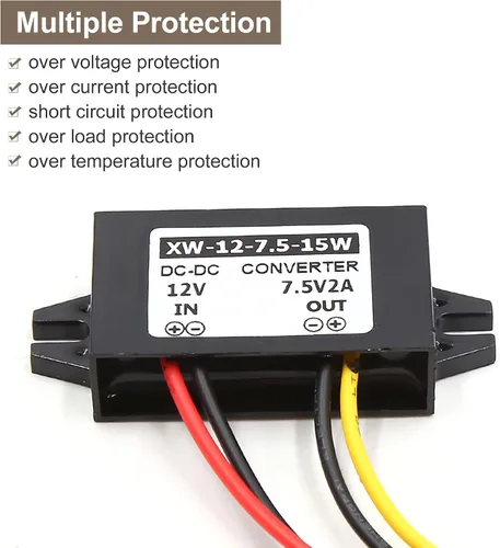 Miniatura 3 de uxcell DC 12V paso abajo a 7.5V DC 2A 15W módulo de fuente de alimentación transformador electrónico