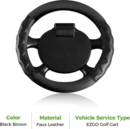 Miniatura 6 de 10L0L Fundas para volante de carrito de golf de 13 pulgadas para EZGO TXT&RXV, funda antideslizante de microfibra mejorada con piel sintética