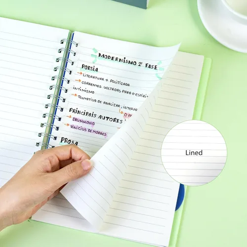 Miniatura 6 de Yoment Cuaderno de 5 materias con separadores de pestañas, cuaderno en espiral B5, 7 x 10 pulgadas, cuadernos rayados para trabajo de oficina