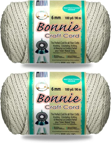 Miniatura 41 de Pepperell Bonnie Cordón de macramé trenzado 6mm x 100 yardas Rojo (Paquete de 2 valores) Cordón de polipropileno trenzado para manualidades DIY