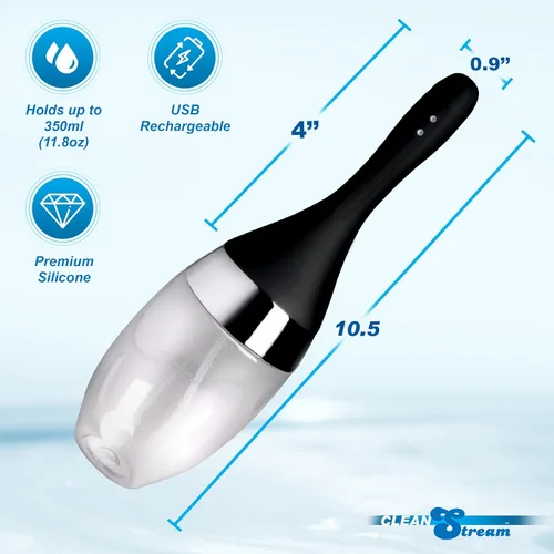 Miniatura 5 de Cleanstream Bombilla de enema de pulverización con vibración automática con boquilla de silicona de primera calidad para hombres, mujeres y parejas