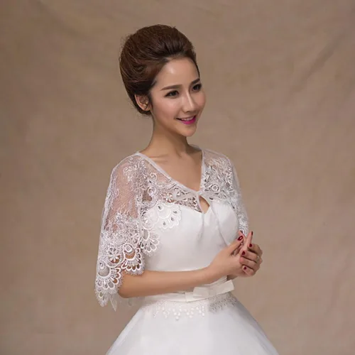 Miniatura 2 de Vivivalue Chales de encaje para boda, chales robados Boleros Capelet Rhinestone Novia