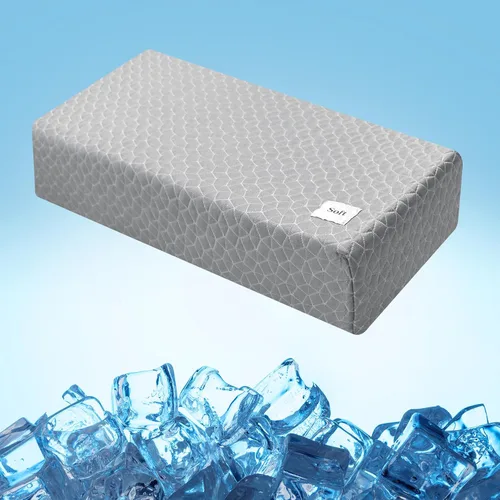 Miniatura 10 de HARBOREST Almohada Cubo Refrescante - Almohada para Dormir de Lado para Dolor de Cuello y Hombro, Almohada de Espuma Viscoelástica Cubo Pro con Azul