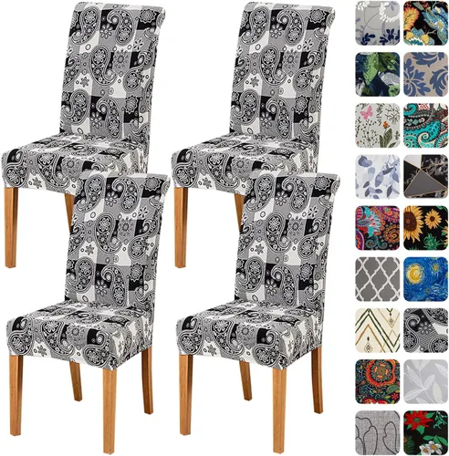 Miniatura 82 de HZDHCLH Juego de 6 fundas grises para sillas Parsons de elastano para comedor, fundas elásticas de elastano para sillas Parsons, fundas de asiento