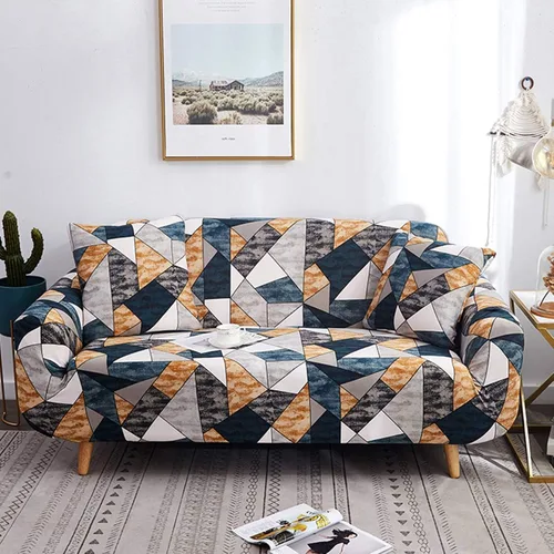 Miniatura 21 de IMYOGI Funda de sofá de alta elasticidad estampada, funda de elastano elástica para sofá de esquina, lavable para 3 cojines, protector de muebles