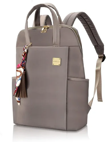 Miniatura 9 de Mochila para laptop para mujer, delgada de viaje, bolsa para computadora portátil de hasta 15.6 pulgadas, ligera, tamaño mediano, bolsa de trabajo