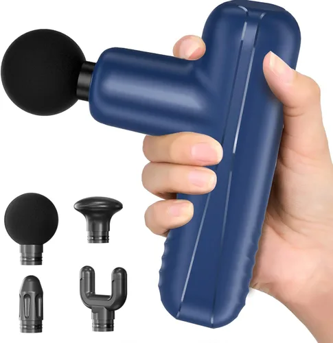 Miniatura 10 de Mini pistola de masaje, potente masajeador muscular de mano para relajación muscular, percusión de tejido profundo, pequeña pistola de masaje Negro