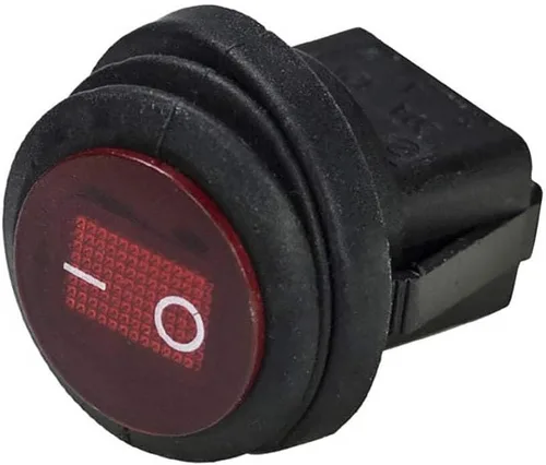 HEISE - Interruptor basculante - Redondo rojo iluminado - Paquete de 5