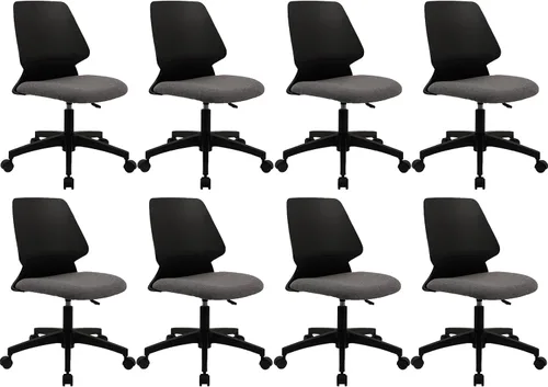 Miniatura 20 de CLATINA Silla de oficina en casa, sin brazos con ruedas, silla de escritorio pequeña de altura ajustable, sillas giratorias de trabajo de malla