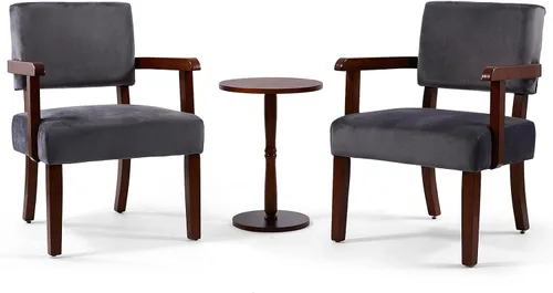 Miniatura 7 de FAGAGA Juego de 2 Sillas de Acento con Mesa, Sillas de Sala de Estar con Asiento y Reposabrazos VelvetSoft para Sala de Estar Dormitorio Sala
