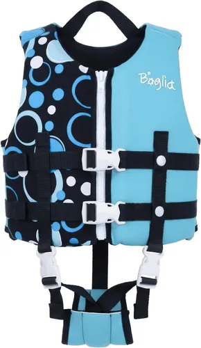 Boglia Chaleco de natación para niños y niñas, 20-30-40-50-60-70-80lbs con correa de seguridad ajustable