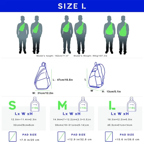 Miniatura 6 de WATERFLY - Mochila casual tipo bandolera, para llevar en el pecho