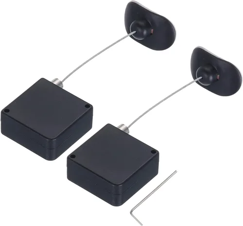 MECCANIXITY Cerradura de cable retráctil con adhesivo de doble cara, control remoto lento, terminal de arco de bloqueo de seguridad para TV, DVD,