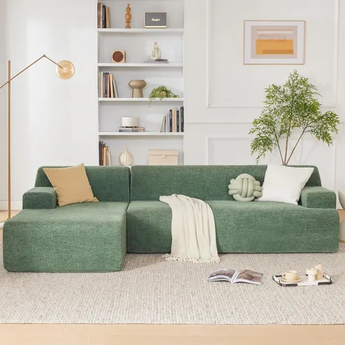 Miniatura 16 de Sofá modular de 108 pulgadas, sofá modular de nube con asiento profundo, moderno sofá modular en forma de L con diván, sofás tapizados sin hueso